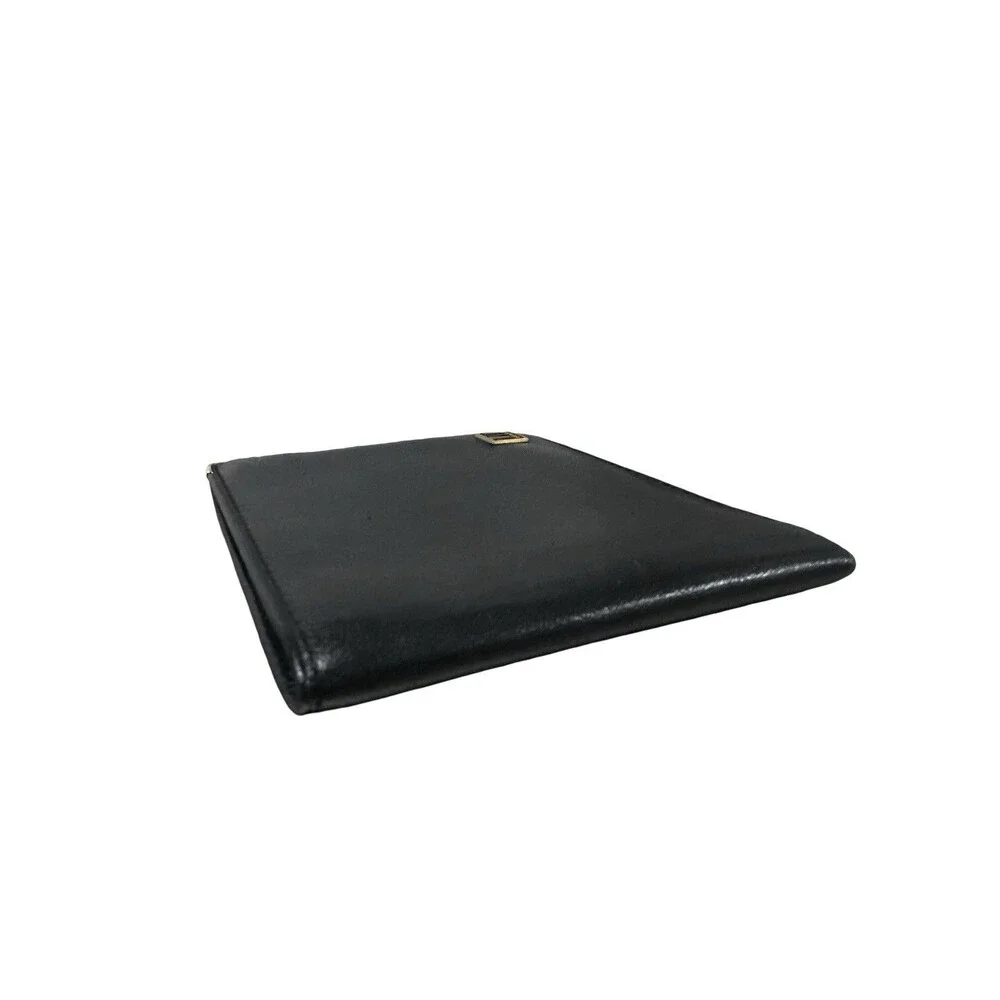 Dunhill Bifold Black Leather Gold Hardware Bifold Wallet Mens/Womens